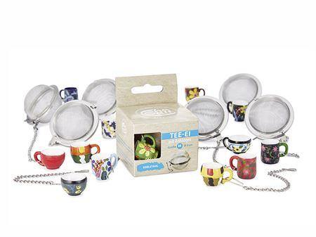 Tea cup charm tea ball - Falling Leaf Tea